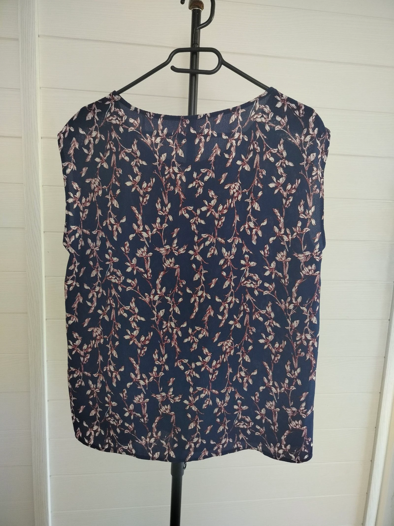 Navy blue floral fluid blouse INEXTENSO Size 38 – photo 3